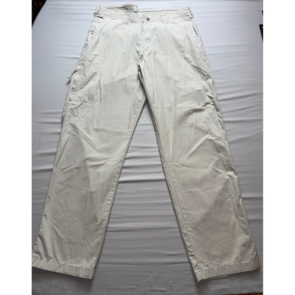 Columbia Mens Utility Pants 38x34 Beige Cotton‎ Straight Leg Outdoor AM8255